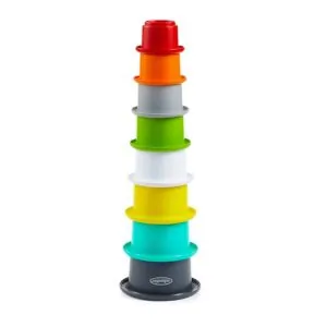 Infantino Stack N Nest Cups Multicolour – 8pc Stacking Toy for Babies 9M+