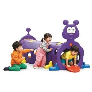AL ARQAM Caterpillar Tunnel for Kids – Purple Color, Weather-Resistant Outdoor & Indoor Play Tunnel, Extendable Design, Ages 3+, 210x100x108 cm