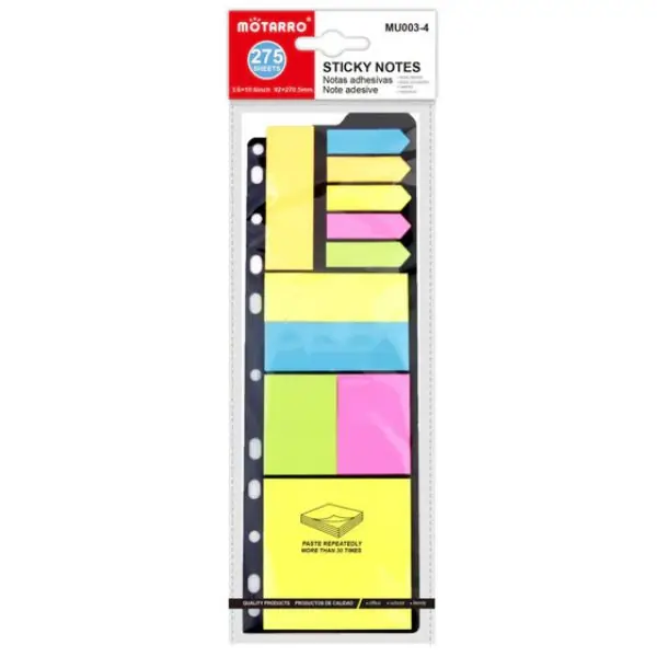 MOTARRO MU003-4  Sticky Notes, Self Adhesive Memo Note Pads for Office, School, Study & Home Use