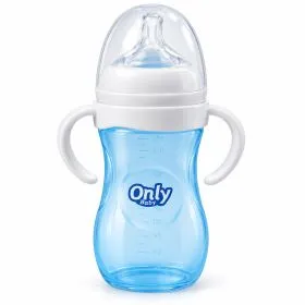 Only Baby Natural Feeding Bottle 260ml, BPA-Free with Silicone Teat & Dual Handles – Blue