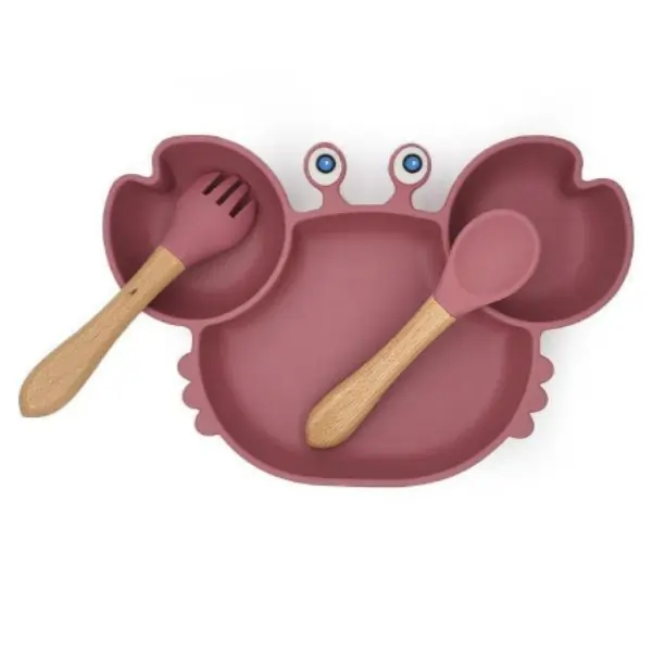 ALGO Baby Silicone Food Plate for Babies & Toddlers – BPA Free, Non-Toxic Feeding Plate with Suction Base