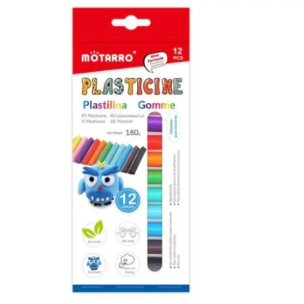 MOTARRO ME132-2 Clay 12 Colors | Non-Toxic Modeling Clay for Kids, School & Art Projects