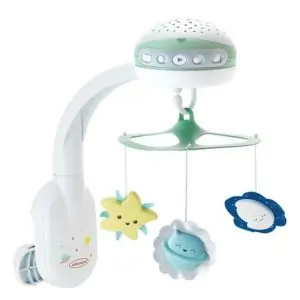 Infantino 3-in-1 Projector Musical Mobile, Smart Sounds Sensor, 8 Soothing Melodies, 3 Hanging Toys, 19.1 x 44 x 40.2 cm, o Months+ - Multicolor