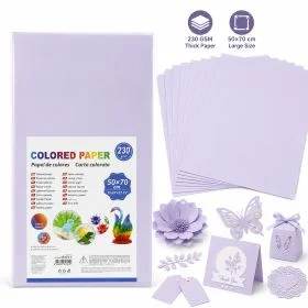 MOTARRO 1 Sheet Light Purple Chart Paper MU072-5, 50x70cm 230GSM Thick Colored Paper for Paper Projects, Card Making, Scrapbooking, Origami, Decorations, Tags & School Activities