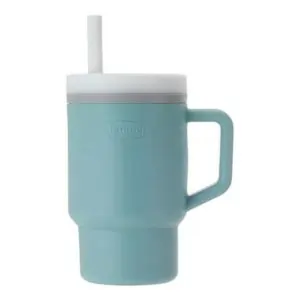 Infantino My 1st Tumbler, Silicone Straw Cup with Leak-Resistant Valve & Handle, Toddler-Friendly Design, 6 Months+, 266 mL, 10.2 x 16 cm, Moody Blue - 266 mL