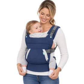AL ARQAM Adjustable Baby Carrier with Removable Hood, Padded Shoulder Straps, Waist Belt & Front Pocket, Front Baby Wearing Carrier for Infants, Navy Blue