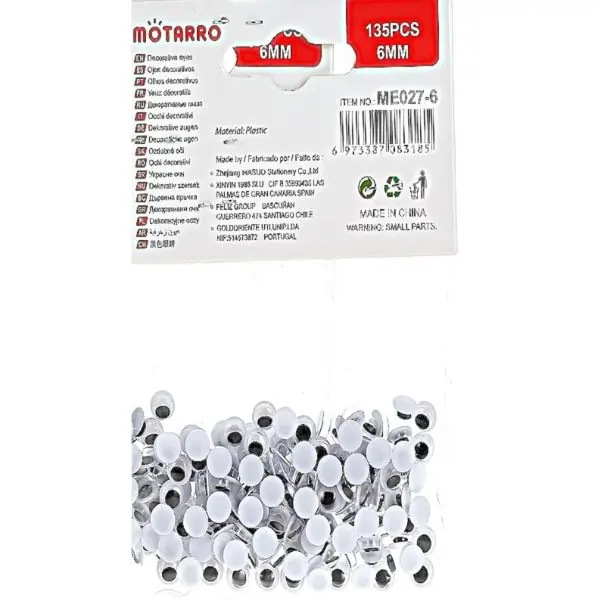 MOTARRO Decorative Googly Eyes for Crafts ,ME027-6 Assorted Craft Eyes for DIY, Art & School Projects
