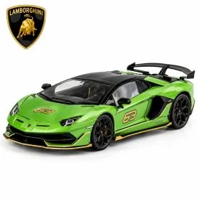 Lamborghini 1:24 Official Licensed Aventador SVJ 63 Roadster Scale Diecast Model Car – Alloy Metal Supercar Toy with Opening Doors, Sound & LED Lights (Green)