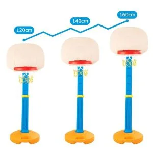 AL ARQAM Kids Basketball Set, Safe Adjustable Hoop Net System from 120cm to 160cm, Portable Basketball Stand Base with Handle for Toddler Children Juniors Indoor Outdoor Play Sports