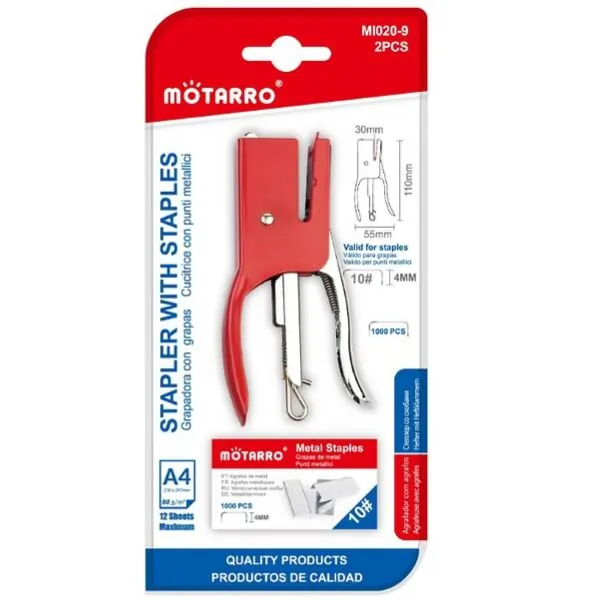 MOTARRO MI020-9 Stapler with Staples, Heavy Duty Manual Office Desktop Stapler for Home & School