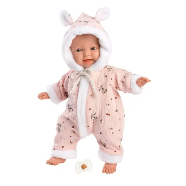 Llorens Soft Body Baby Doll 32cm – Blue Eyes, Pink Clothes with Dummy, Realistic Role Play Doll