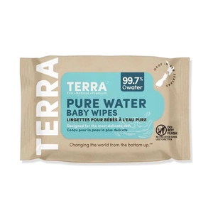 Terra Bamboo Baby Wipes 99.7% Pure New Zealand Water, 100% Biodegradable Bamboo Fiber, 0% Plastic, For Sensitive Skin, No Harmful Chemicals or Unwanted Ingredients, 0 Months+ - 24 Pieces