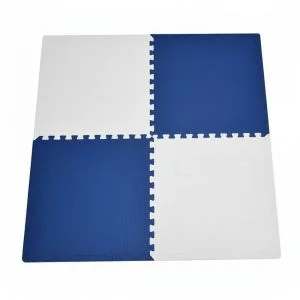 AL ARQAM 60x60cm EVA Rubber Puzzle Mat Set of 4 – Fun, Durable & Educational Playmat for Kindergarten, Yoga Room, Bedroom & Living Room – Blue & White