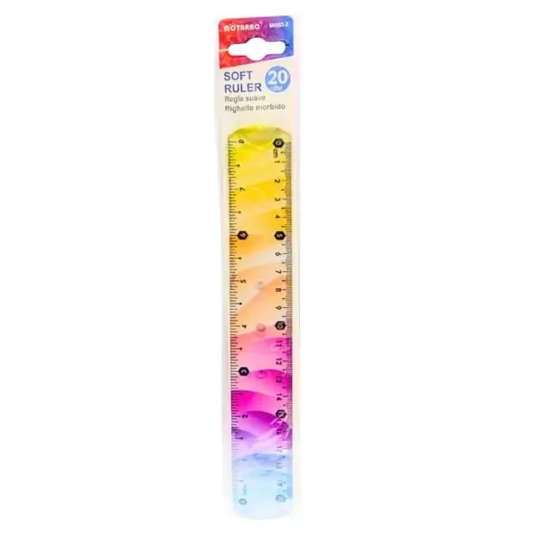 MOTARRO 20cm Soft Flexible Ruler MI083-2, Bendable Measuring Ruler for School, Office, Crafts, and Drawing
