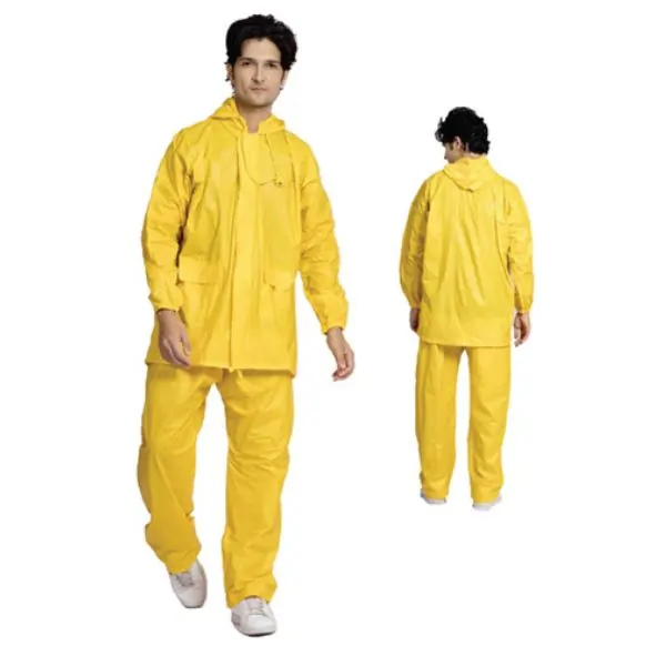 AL ARQAM PVC Polyester Rain Suit, Waterproof Rainwear Set for Men, Heavy Duty Rain Jacket & Pants for Outdoor Work