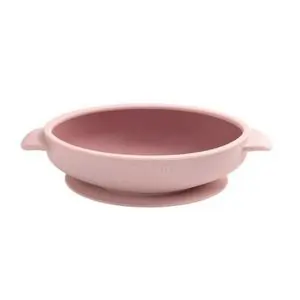 Bibado Silicone Suction Bowl, Strong Suction Base, Curved Scoop Design, BPA Free Silicone, 6 Months to 3 Years, 19.2 x 10cm - Blush