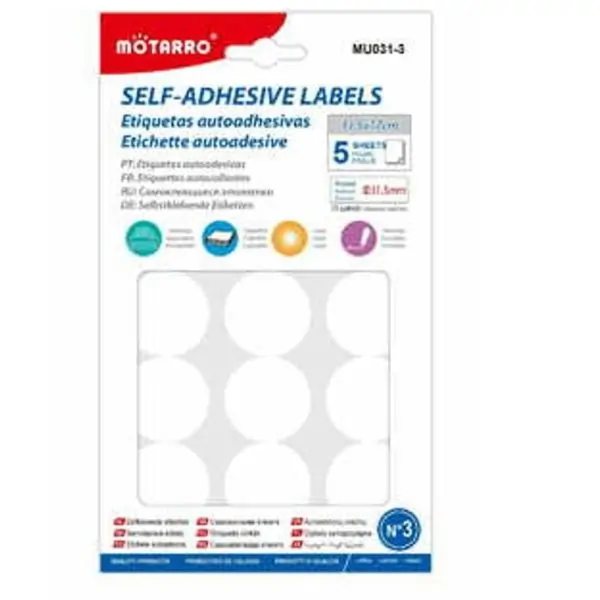 MOTARRO Adhesive Labels MU031-3 – Self Adhesive Stickers for Office, School & Home Use