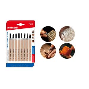 MOTARRO Wood Carving Tools Set MP157-8 – Hand Carving Kit with Wooden Handles for DIY, Linoleum, and Craft Projects