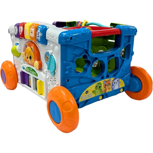 VTech Sort & Discover Activity Wagon VT80-568503 - 2-in-1 Pull-Along Activity Center with Lights & Sounds, 12-36 Months