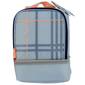 Thermos Dual Compartment Lunch Kit - Grey, Child-Friendly, Insulated, 100% PVC-Free, PEVA Lining, 31x33x18cm