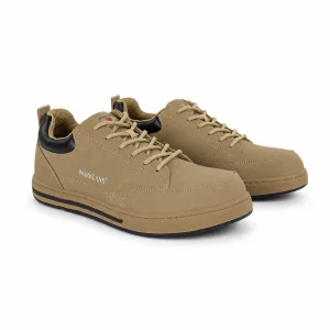 Workland SBP Anti-Slip Low Ankle Safety Shoes for Men, Non-Metal Steel Toe, Protective Work Shoes, Beige