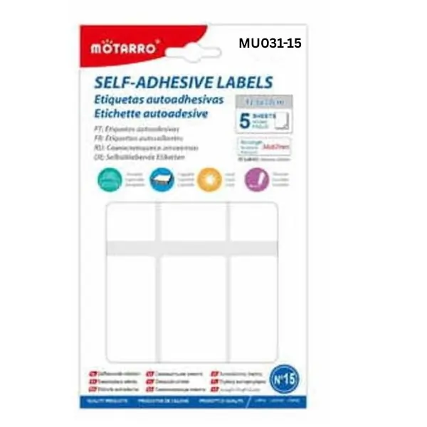 MOTARRO Adhesive Labels MU031-15 – Self Adhesive Stickers for Office, School & Home Use