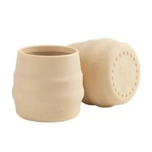 Bibado Sippit Silicone Trainer Cup, Ergonomic Grip, Weighted Base, Medical-Grade Silicone, 6 Months+, Fawn, 2 Pieces - 35mL Each