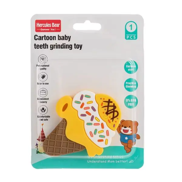 Hercules Bear Cartoon Baby Silicone Teether Toys – BPA-Free Soft Teething Toys for Newborns, Infants & Toddlers