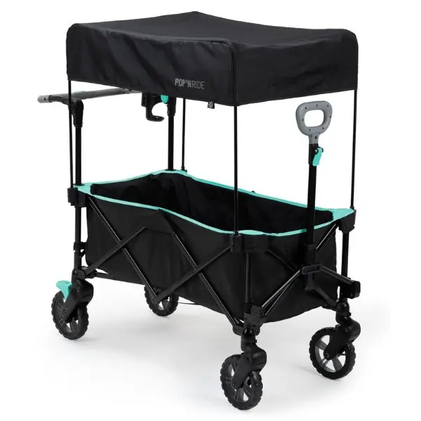 Ingenuity POP N' Ride Stroller Wagon, Black – Convertible Ride-On Wagon for Kids 6–84 Months, Easy Fold and Travel-Friendly