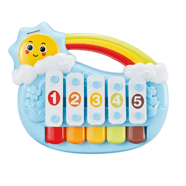 Youleen 5-Tone Sun Piano Baby Toy 6+Months– Educational Musical Keyboard for Toddlers, Light & Sound Early Learning Music Toy, Interactive Instrument Gift for Boys & Girls