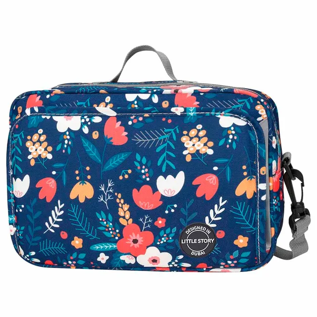 Little Story - Floret Blue Baby Diaper Changing Clutch Kit
