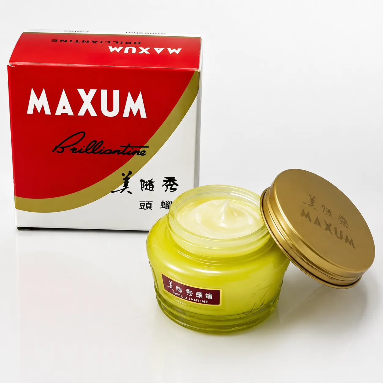 Maxum Brilliantine Yellow Hair Cream, Hair Styling Pomade Wax for Men, Smooth Shine Hair Cream, 12 Dz Carton