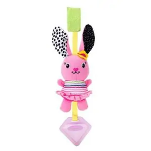Infantino Chime Pal Rabbit Toy - Soft Teething Comfort, Gentle Sounds, BPA-Free, 0+ Months, 17cm