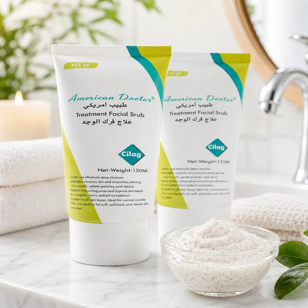 AMERICAN DR. Treatment Face Scrub 150 ml Deep Cleansing Exfoliating Facial Scrub with Natural Ingredients Gentle Face Exfoliator for All Skin Types(12 PCS/CTN)