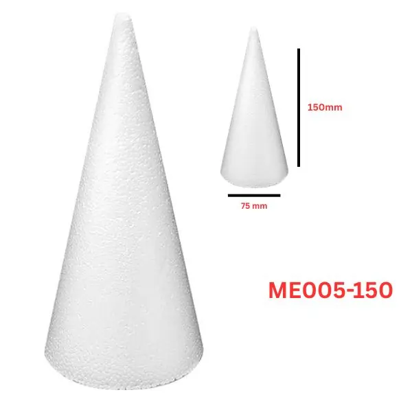 MOTARRO Polystyrene Cone ME005-150 Foam Craft Cone for DIY Art, Model Making & School Projects