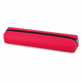MOTARRO Slim Pencil Case MX030-2, Scratch-Resistant Faux Leather Pen Pouch, 21cm Compact Pencil Organizer for School Office and Travel, Red