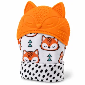 Baby Silicone Teething Mitten Glove – Orange Fox Baby Teether