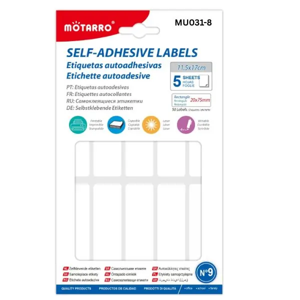 MOTARRO Adhesive Labels MU031-8 – Self Adhesive Stickers for Office, School & Home Use