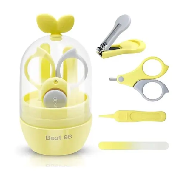 ALGO Newborn Baby Grooming Kit – 4-Piece Infant Hygiene & Care Set with Nail Clipper, Scissors & Comb (BPA Free)