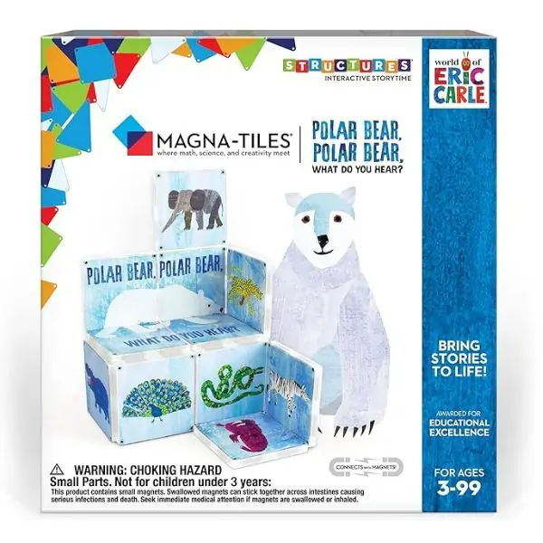 MAGNA-TILES CreateOn Polar Bear What Do You Hear – Magnetic Building Tiles Educational Toy (3+ Years)