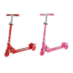 2 Wheel Kick Scooter for Kids – Foldable Lightweight Scooter with Adjustable Handlebar, 90MM PVC Light-Up Wheels, Durable Iron Frame – Smooth Ride for Boys & Girls Ages 5+ – Assorted Colors