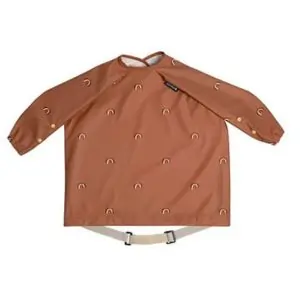 Bibado Long Sleeve Coverall Weaning Bib, Waterproof Protection, Soft Fabric, Vibrant Design, Chasing Rainbows Themed, 6 Months to 3 Years, 55 x 75 cm - Brown