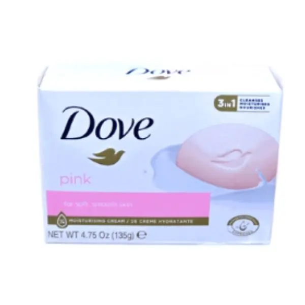 Dove Beauty Cream Bar Soap Pink – 135g – Gentle Daily Cleanser with ¼ Moisturizing Cream – 48PCS/CTN