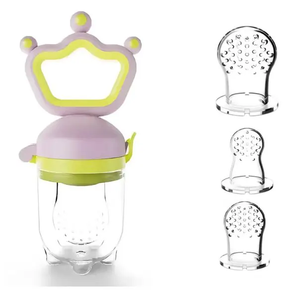 Hercules Bear Silicone Pacifier & Fresh Fruit Feeder for Infants, BPA-Free Baby Food Feeder for Fruits & Vegetables, Teething Soother
