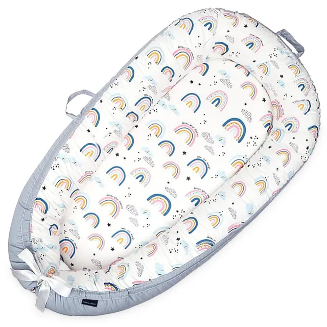 Little Story Fiberfill Newborn Lounger Bed - Sunshine Grey