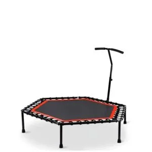 AL ARQAM 50-Inch Hexagonal Trampoline for Adults & Kids – Indoor Fitness Rebounder with Safety Bungee System