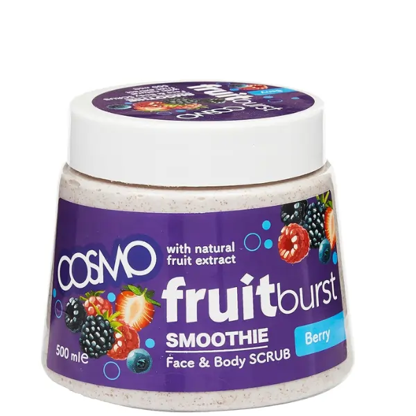 Cosmo Natural Fruit Burst Smoothie Face & Body Scrub Berry 500ML (24PCS/CTN)