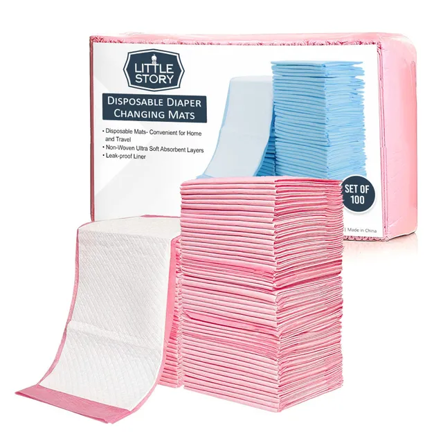 Little Story Pink Disposable Diaper Changing Mats 100Pcs