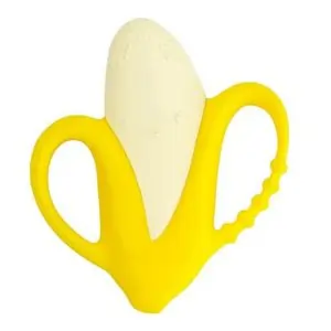 Infantino Lil' Nibbles Textured Silicone Baby Teether, Sensory Exploration, Teething Relief, Easy to Hold Handles, Banana, 0 Months+, 8.31 x 1.83 x 9.93 cm - Yellow