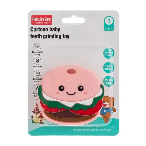 Hercules Bear Cartoon Baby Silicone Teether Toys – BPA-Free Soft Teething Toys for Newborns, Infants & Toddlers